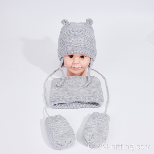 Luvas de cachecol de malha térmica definida para bebê